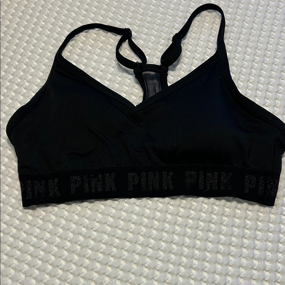 PINK Victoria's Secret Black Sports Bra